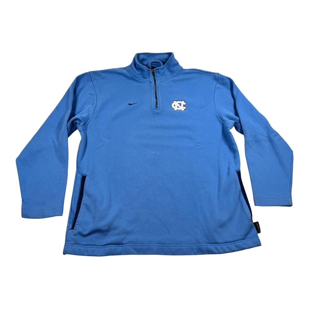 North Carolina Tar Heels Sweatshirt Mens Large Blue NCAA Basketball Nike 1/4 Zip